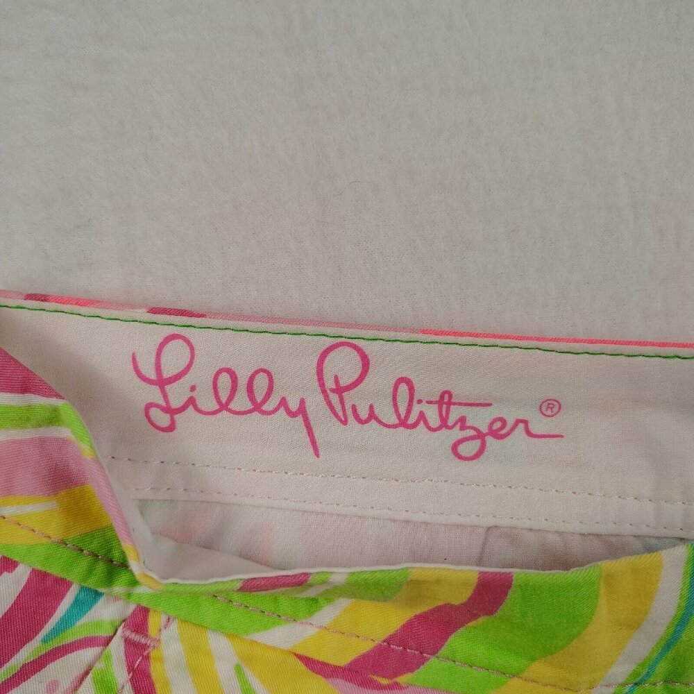 Lilly Pulitzer Buttercup Shorts Sz 00 All Nighter Flamingo Scalloped Hem - Picture 3 of 8